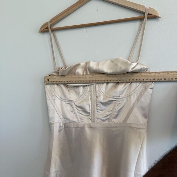 Princess Polly Women Size 4 Spotlight Mini Dress Champagne Spaghetti Strap - Picture 6 of 9